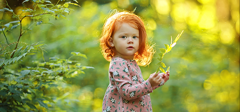 Little red-haired girl.