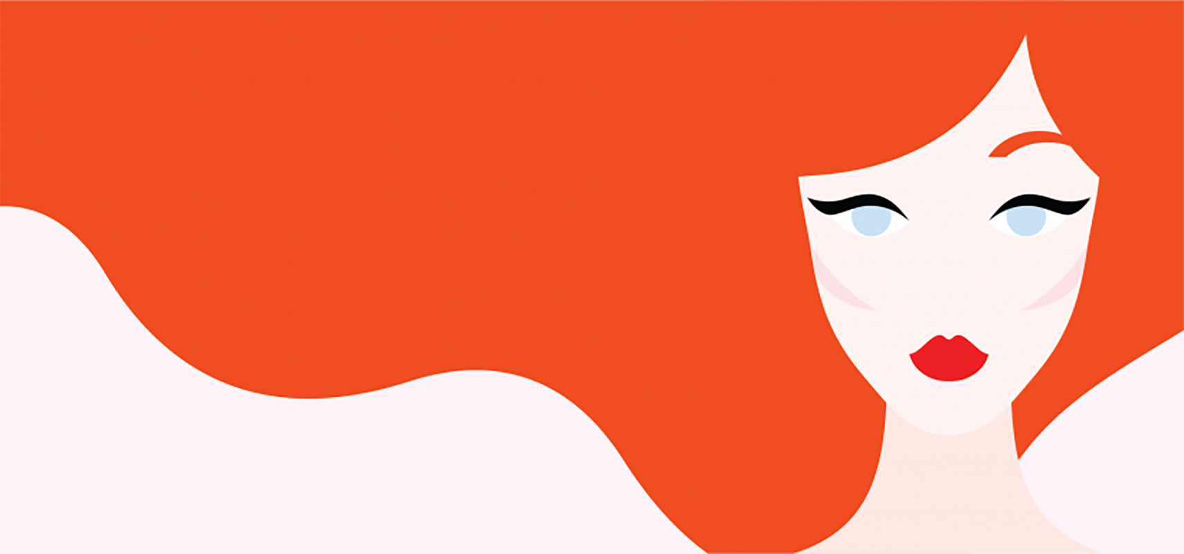 Red-haired woman illustration.
