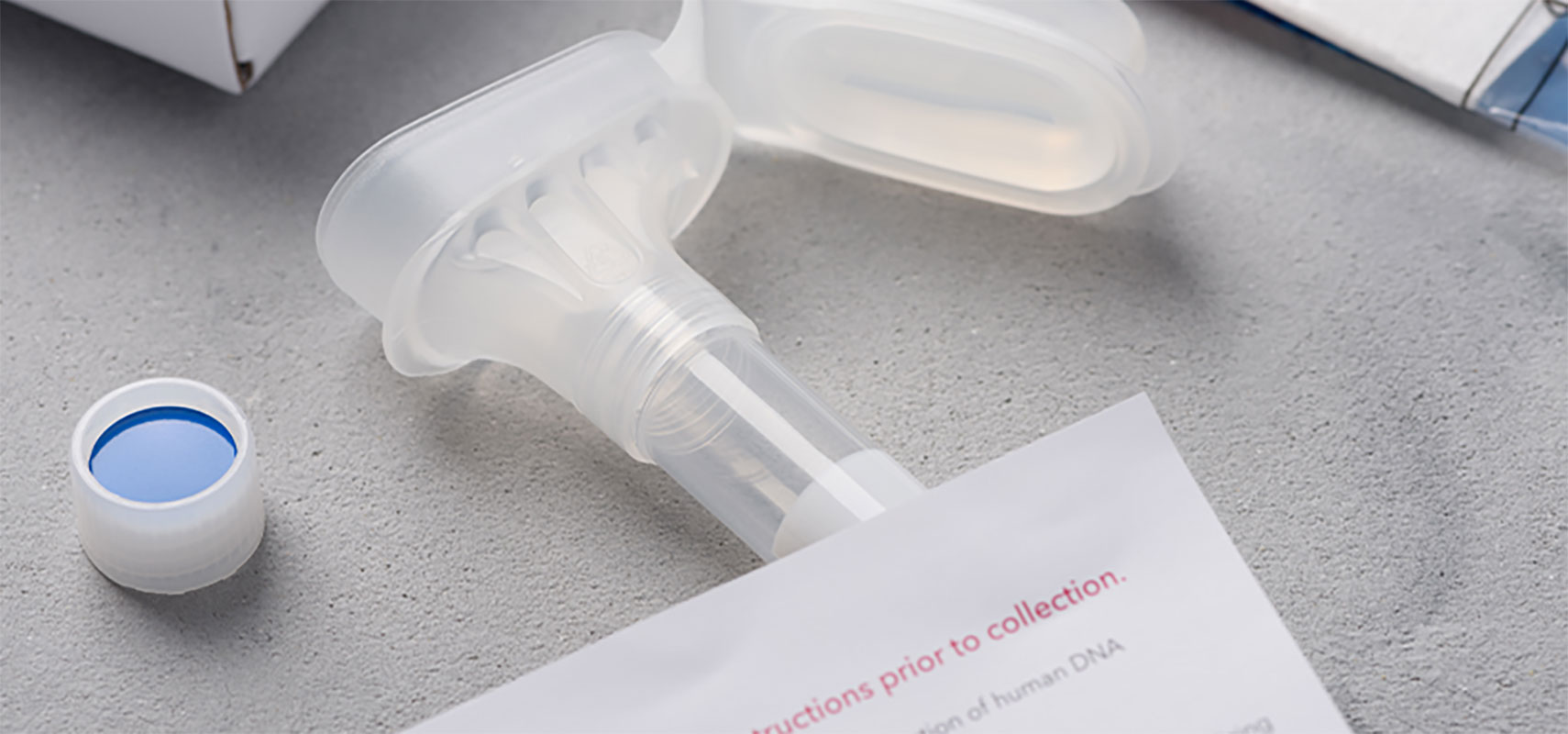 Saliva collection kit consumer ancestry test.