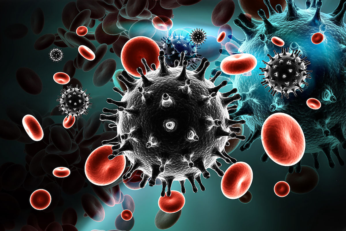 HIV in bloodstream.