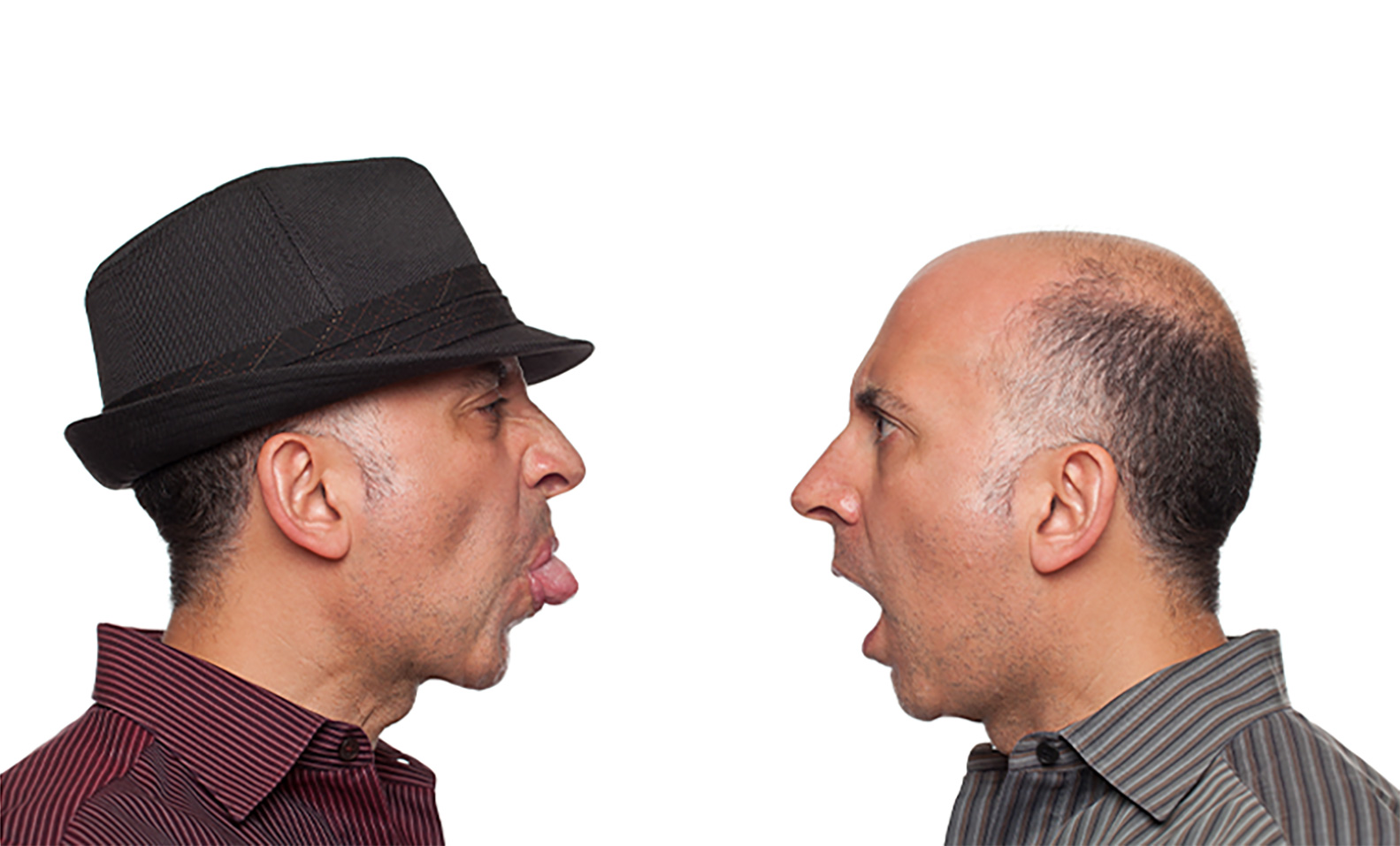 Identical twins fighting.