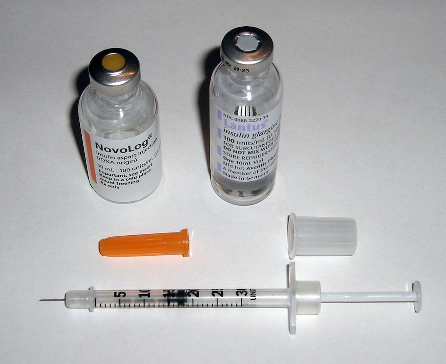 Insulin injection.