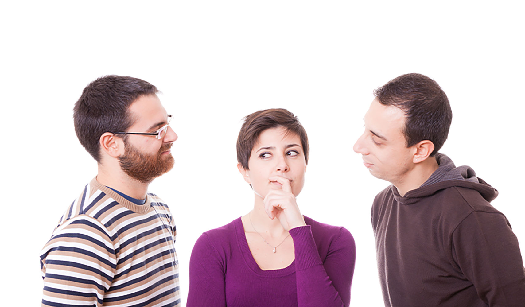 Young woman with two brothers.
