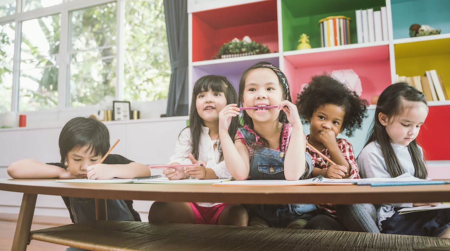 Children in preschool.