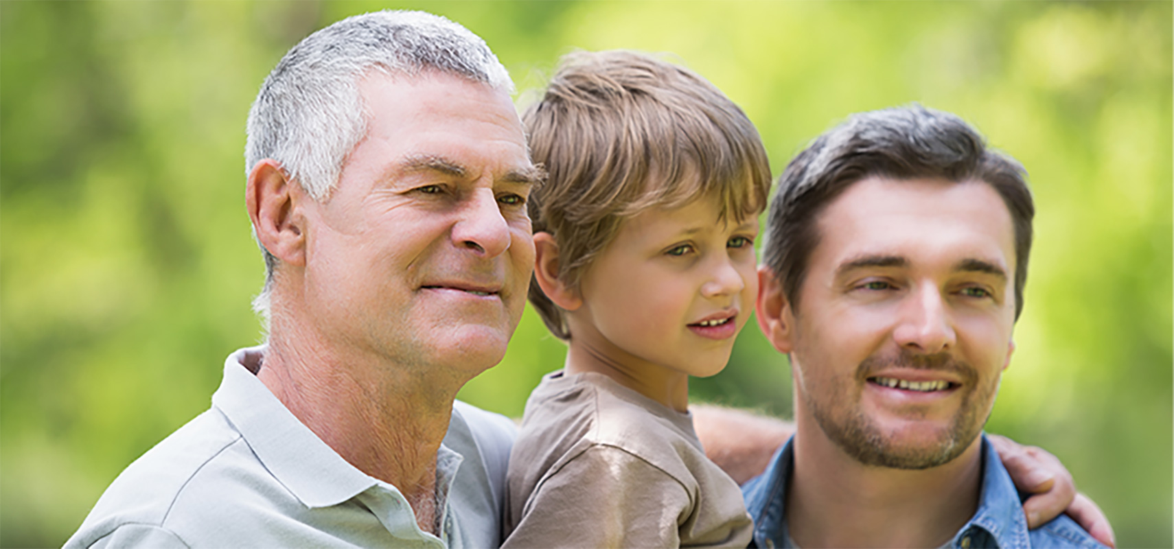 Grandfather, father, and son spending time together.